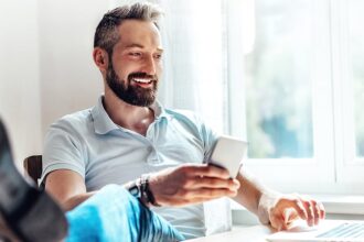 Man Feet Up At Desk